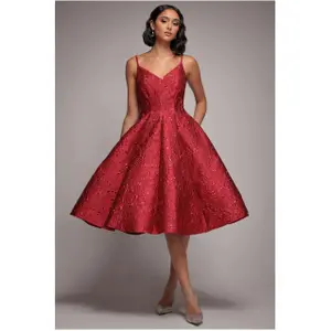 Damesjurk met plooi Goddiva Midi image-1