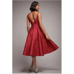 Damesjurk met plooi Goddiva Midi image-2