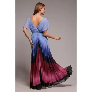 Slå om-kjole til kvinder Goddiva Wavy Ombre A-Line image-2