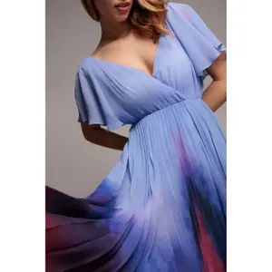 Slå om-kjole til kvinder Goddiva Wavy Ombre A-Line image-3