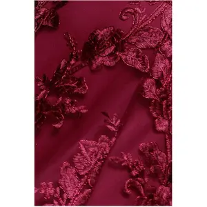 Robe asymétrique en dentelle brodée femme Goddiva Midi image-3
