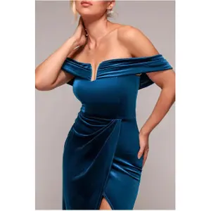 Hudnær kjole til kvinder Goddiva Off The Shoulder image-2