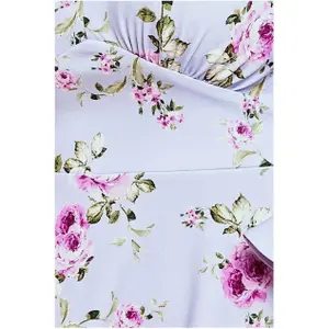 Robe mi-longue à manches évasées et imprimé floral femme Goddiva image-4