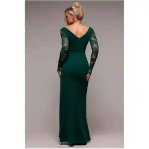 Robe moulante femme Goddiva Scuba & Lace image-1