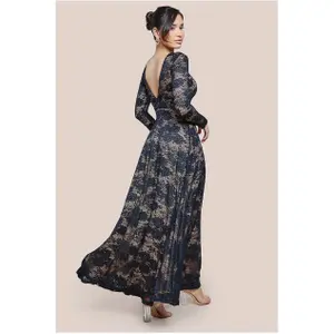 Women's maxi dress Goddiva Scalloped Lace A-Line image-1