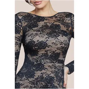 Women's maxi dress Goddiva Scalloped Lace A-Line image-2