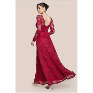 Women's dress Goddiva Scalloped Lace A-Line image-1