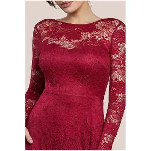 Women's dress Goddiva Scalloped Lace A-Line image-2