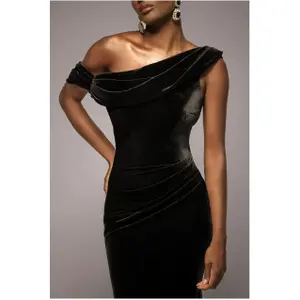 Women's tight dress Goddiva Cowl One Shoulder image-2
