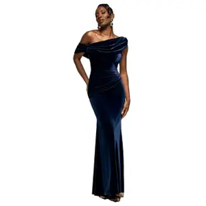 Asymmetrical Cowl Neck Dress Women Goddiva