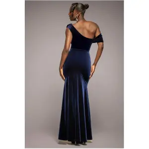 Asymmetrical Cowl Neck Dress Women Goddiva image-1