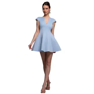 Robe patineuse decolleté en V femme Goddiva image-0