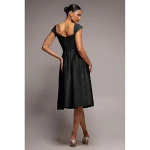 Φούστα πλισέ γυναικεία Goddiva Crushed Midi image-1