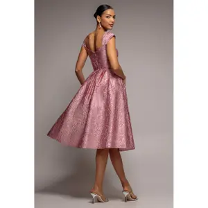 Φούστα πλισέ γυναικεία Goddiva Crushed Midi image-1