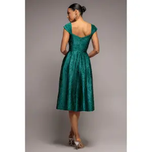 Φούστα πλισέ γυναικεία Goddiva Crushed Midi image-1