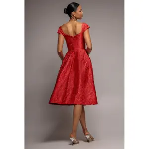 Φούστα πλισέ γυναικεία Goddiva Crushed Midi image-1