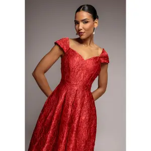 Φούστα πλισέ γυναικεία Goddiva Crushed Midi image-2