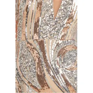 Růžový úzký šaty žena Goddiva Sequin image-3