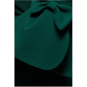 Langærmet tætsiddende kjole med flæser og bærestrop kvinde Goddiva image-4