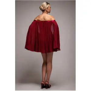 Korte bustier kjole med plisseret chiffon kappe dame Goddiva image-2