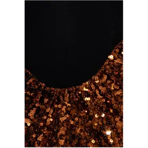 Women's Strapless Dress in Crepe and Sequins Goddiva Scuba image-3