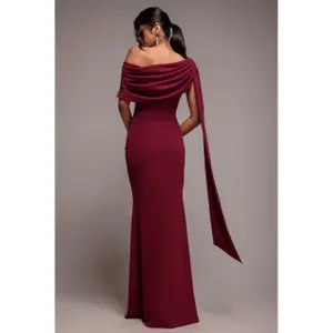 Lång Asymmetrisk Bodycon Klänning med Bälte Dam Goddiva image-1