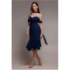 Vestido de gasa para mujer Goddiva Midi image-1
