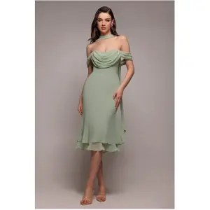 Vestido de gasa para mujer Goddiva Midi image-1