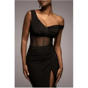 Women's long wrap dress Goddiva image-2