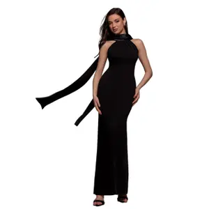 Women's satin dress Goddiva Maxi