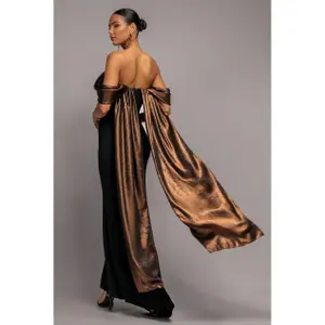 Off-the-shoulder-klänning för kvinnor Goddiva Angel Maxi image-3