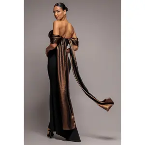 Off-the-shoulder-klänning för kvinnor Goddiva Angel Maxi image-4