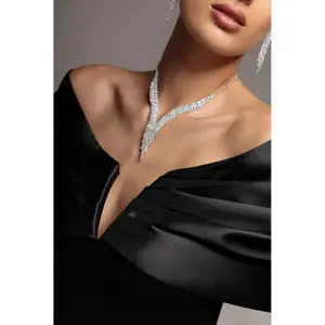 Satinavondjurk dames Goddiva Maxi image-3