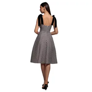 Robe listrada mulher Goddiva Bow A Line Midi image-1