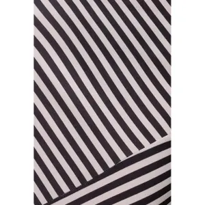 Striped Long Fitted Dress with Off-the-Shoulder and Satin Bow at the Back Women Goddiva image-4