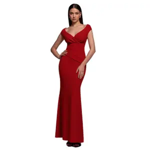 Women's dress Goddiva Bardot Maxi image-0