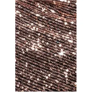 Draped cowl neck dress with sequins for women Goddiva Midi image-3