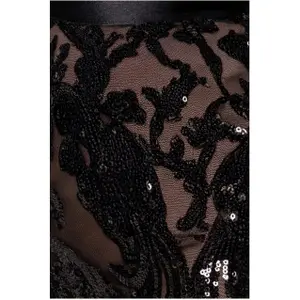 Sequin and mesh dress for women Goddiva Midi image-3