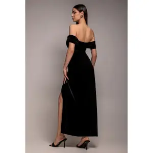 Velvet corset dress for women Goddiva Maxi image-1