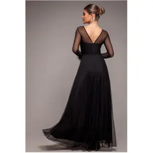 Női ruha Goddiva Dobby Mesh hem Maxi image-1