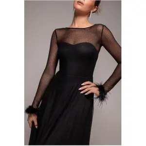 Női ruha Goddiva Dobby Mesh hem Maxi image-2