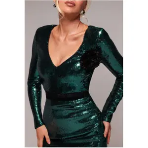 Dress with bodice for women Goddiva Liquid Sequin Midi image-2