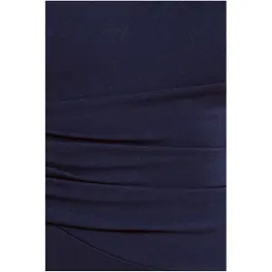 Asymmetrical collar dress for women Goddiva Scuba Crepe Midi image-3