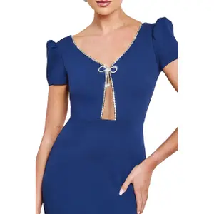 Women's crepe dress Goddiva Maxi image-0