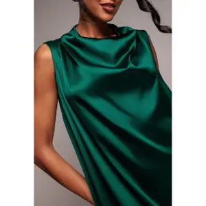 Robe asymétrique en satin femme Goddiva Midi image-3