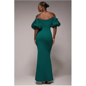 Vestido Goddiva Off The Shoulder 3D Maxi image-1