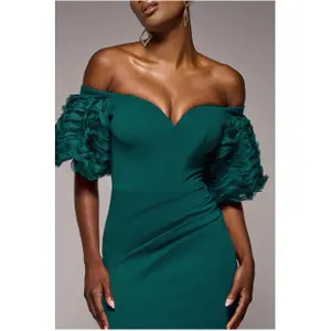 Vestido Goddiva Off The Shoulder 3D Maxi image-2