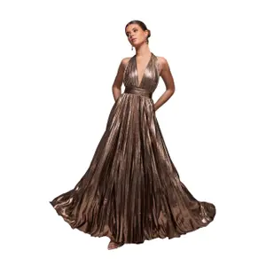 Robe trapèze dos nu à imprimé femme Goddiva Maxi image-0