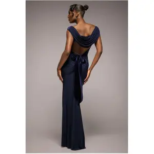 Backless dress for women Goddiva Maxi image-1