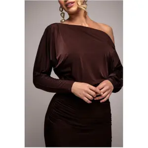 Batwing sleeve dress for women Goddiva Bat Wing Maxi image-2